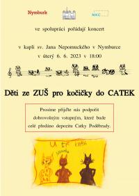 plakát koncert děti ze ZUŠ pro kočičky do CATEK